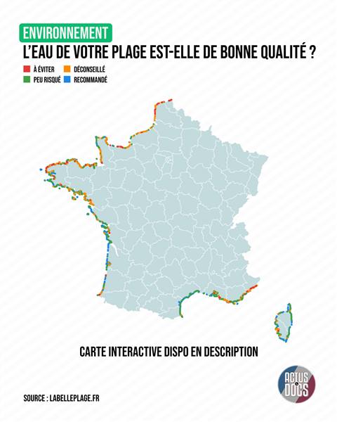 Eau des plages - carte interactive