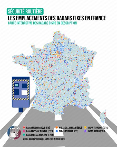 Carte interactive des radars en France
