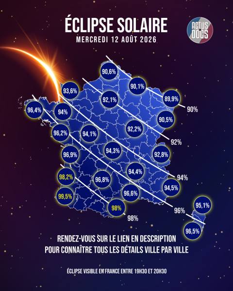 Carte détaillée de l'éclipse du 12 août